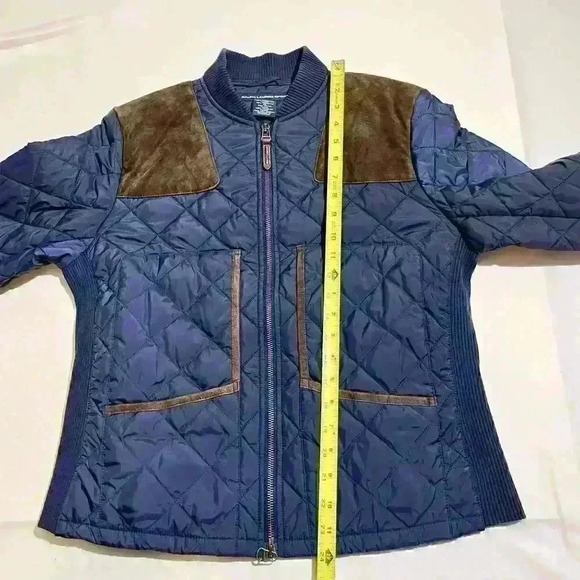 Ralph Lauren Sport Navy Equestrian Quilted Puffer Jacket Womens Size Large - Picture 6 of 14